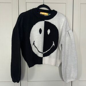 Farm Rio cropped smiley sweater
